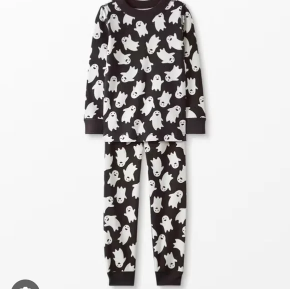 Hanna Andersson Black and White Halloween Ghost Pajama Set 150 cm /12 - Picture 2 of 5